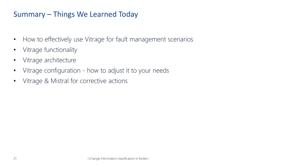 summary things we learned today