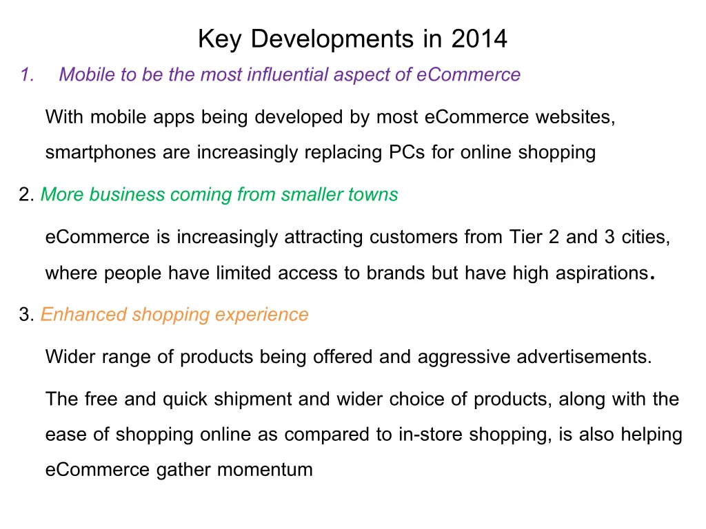 key developments in 2014