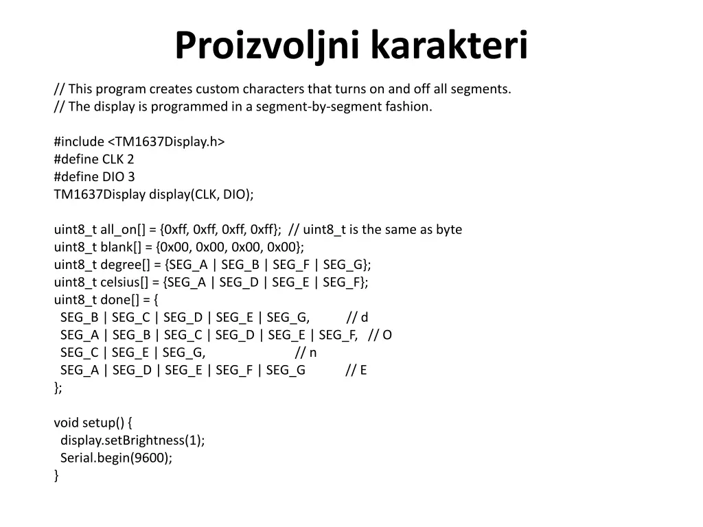 proizvoljni karakteri