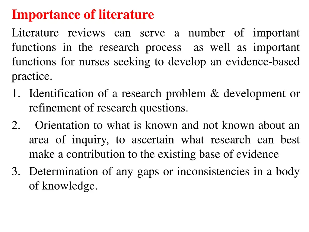 importance of literature literature reviews