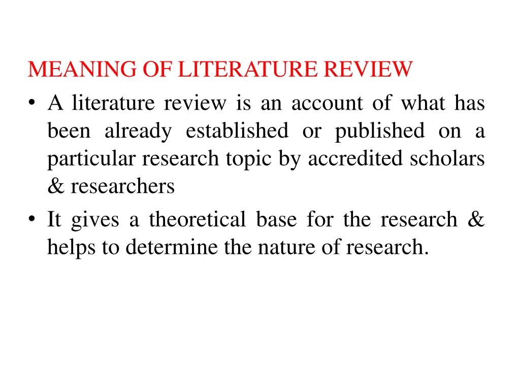 meaning of literature review a literature review