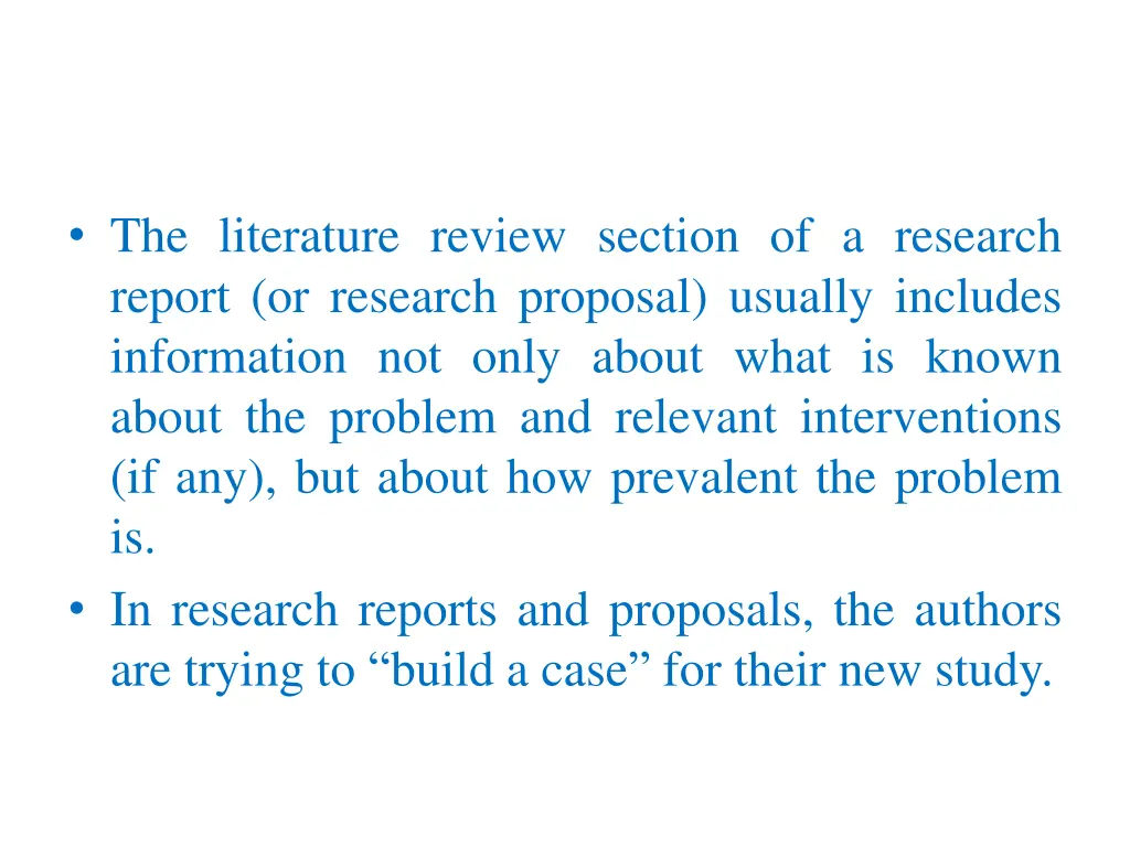 the literature review section of a research
