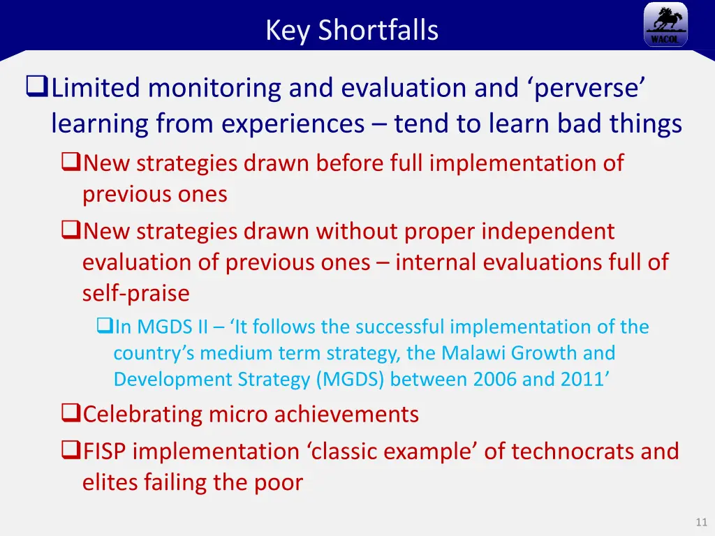 key shortfalls 1