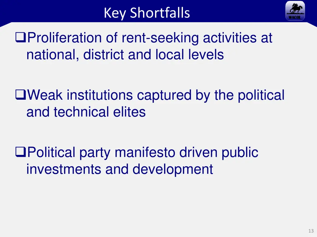 key shortfalls 2