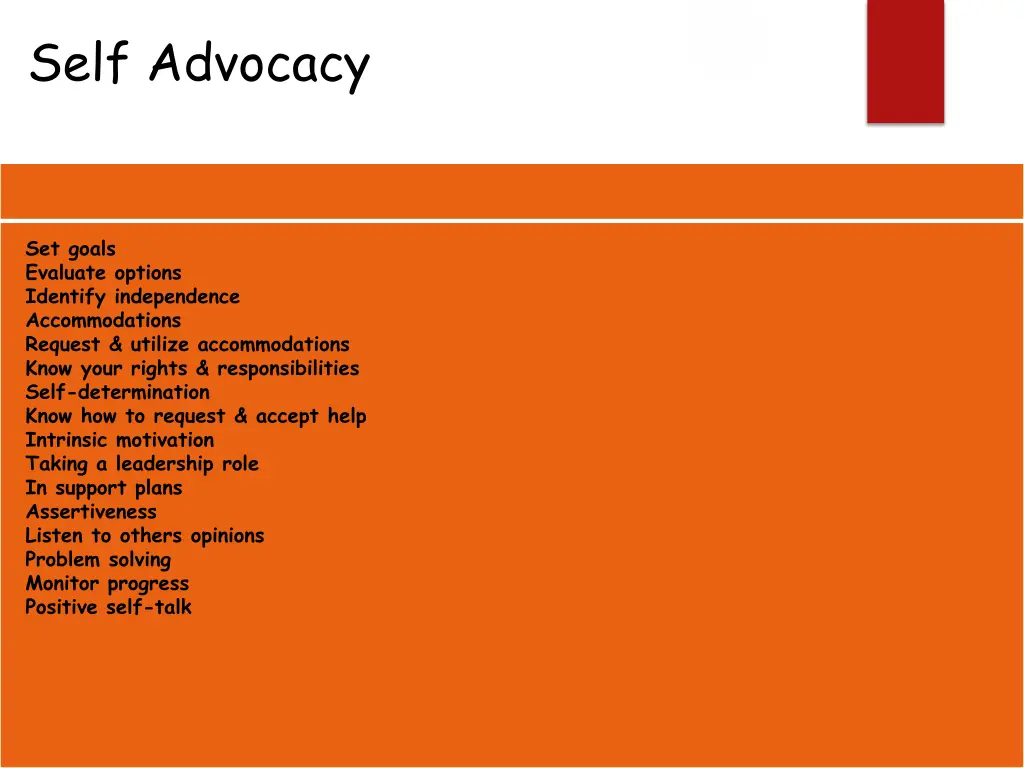 self advocacy