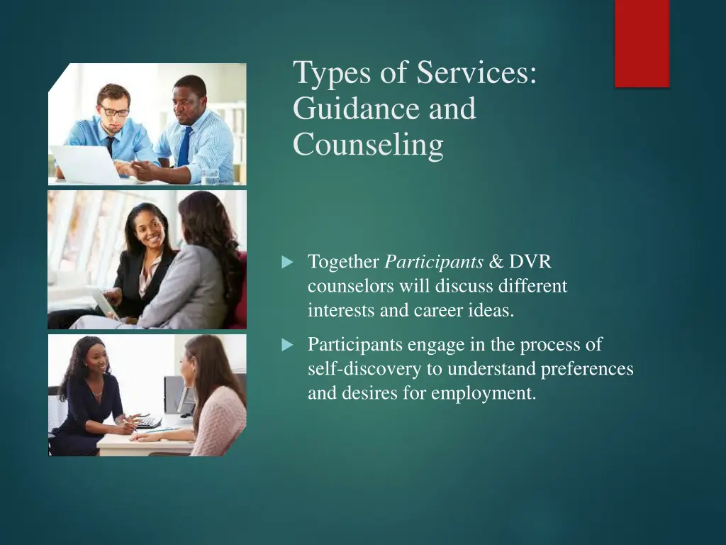 types of services guidance and counseling