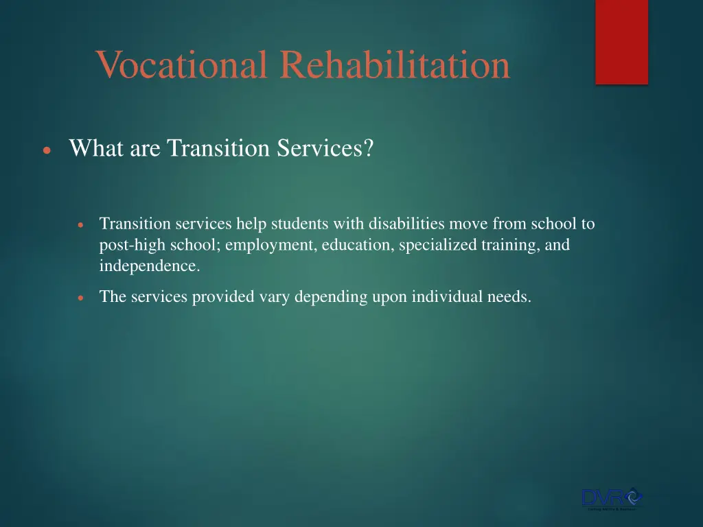vocational rehabilitation
