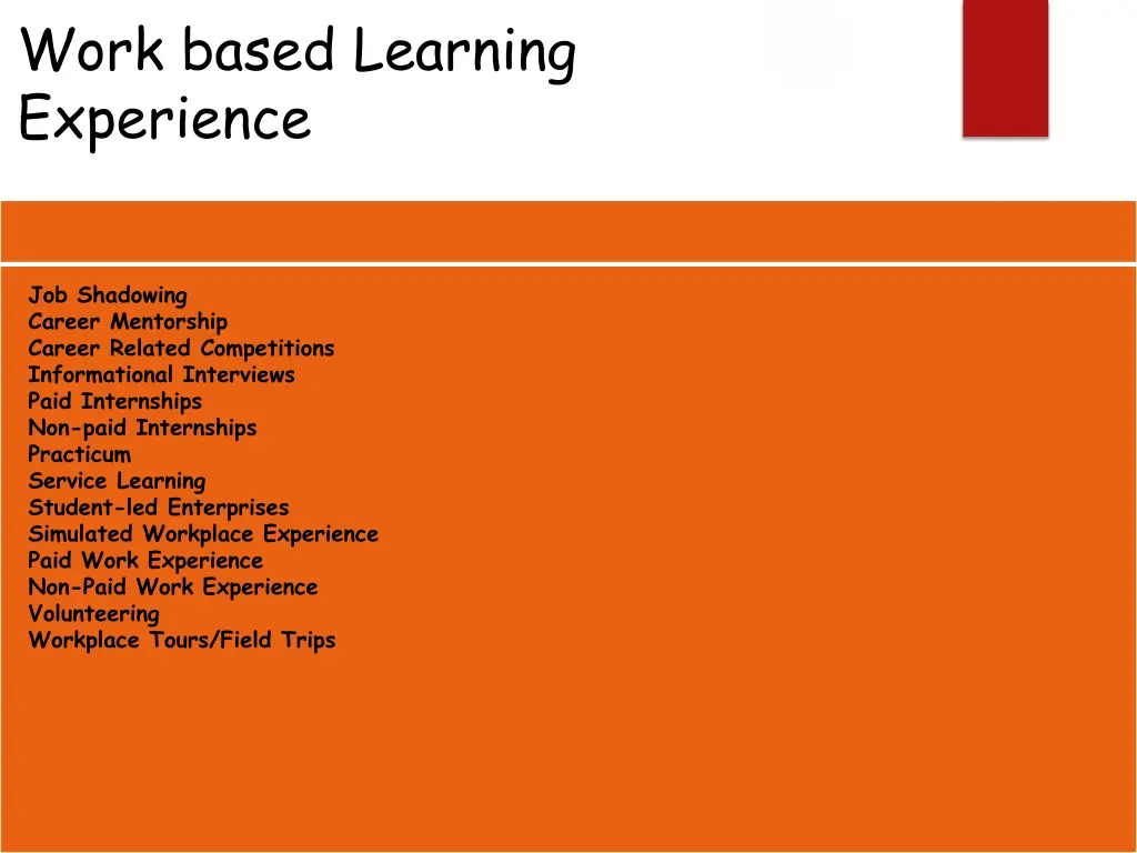 work based learning experience