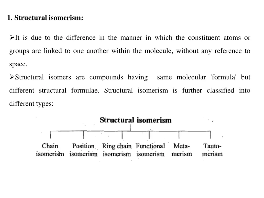 1 structural isomerism