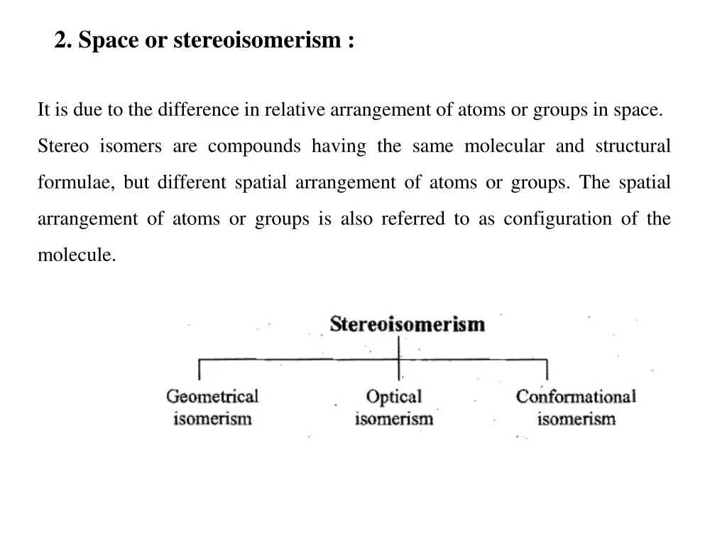2 space or stereoisomerism