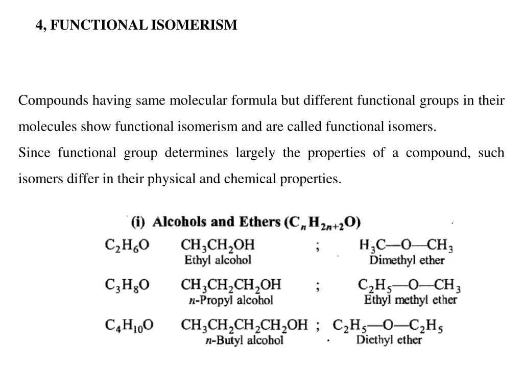 4 functional isomerism