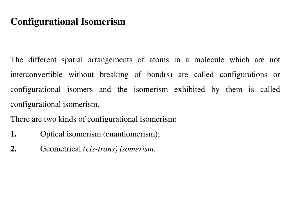 configurational isomerism