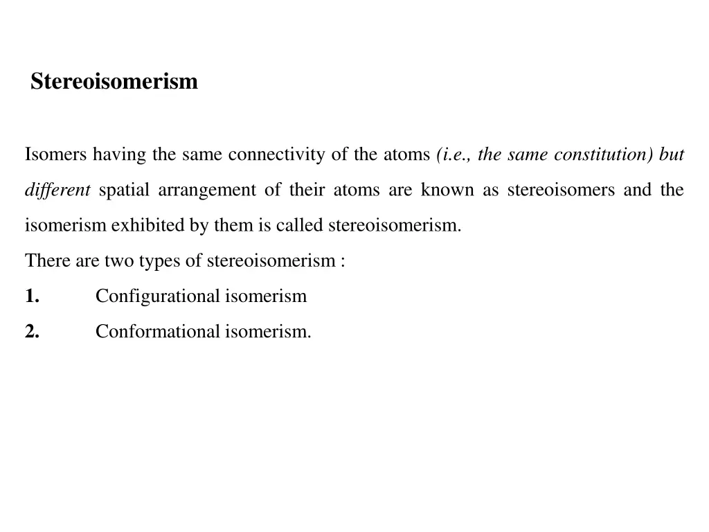 stereoisomerism