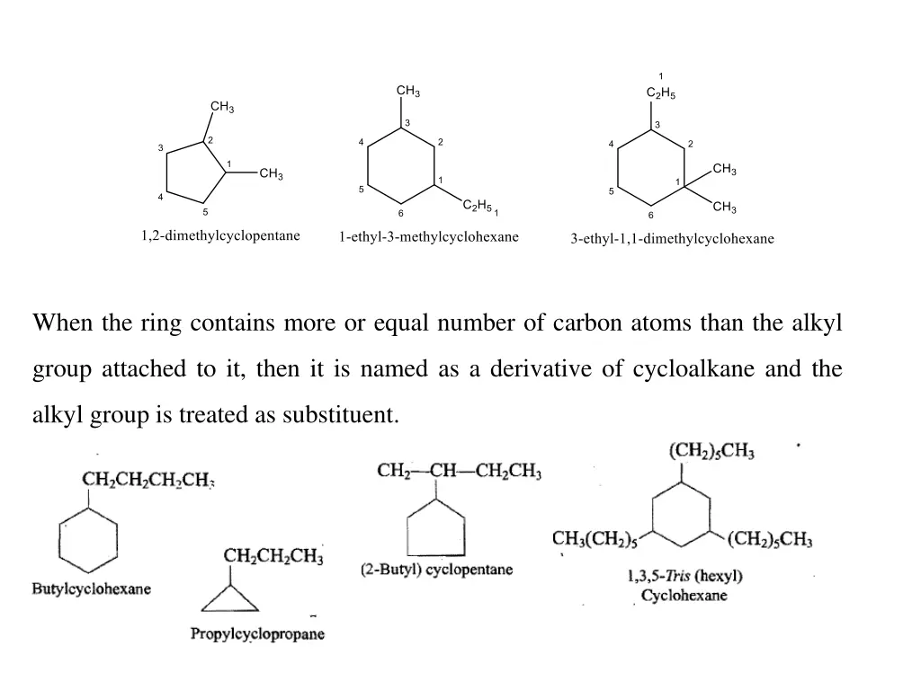 when the ring contains more or equal number