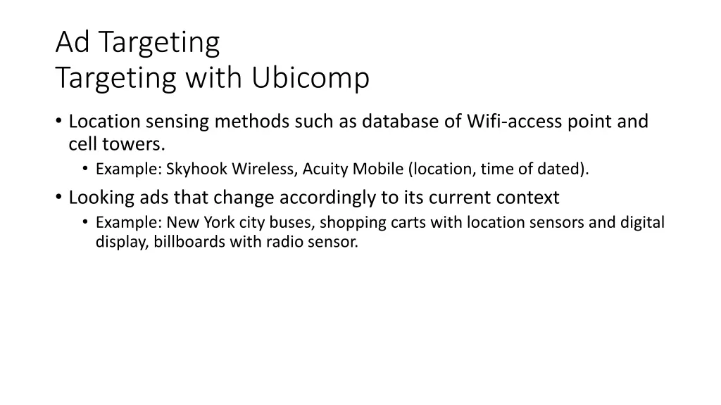 ad targeting targeting with ubicomp