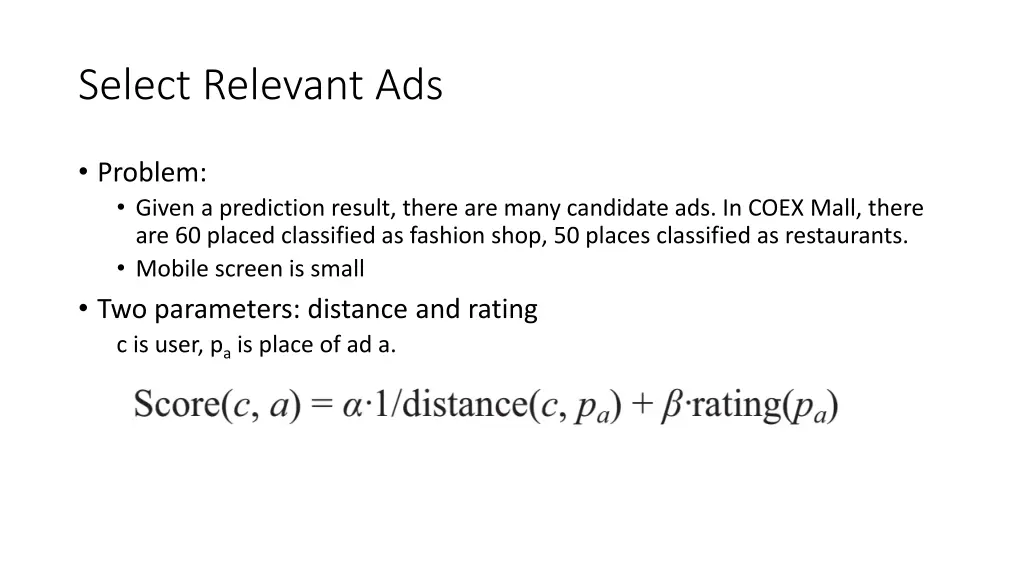 select relevant ads