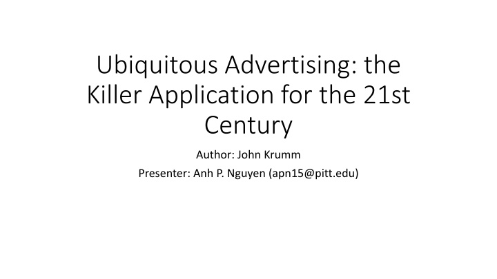 ubiquitous advertising the killer application