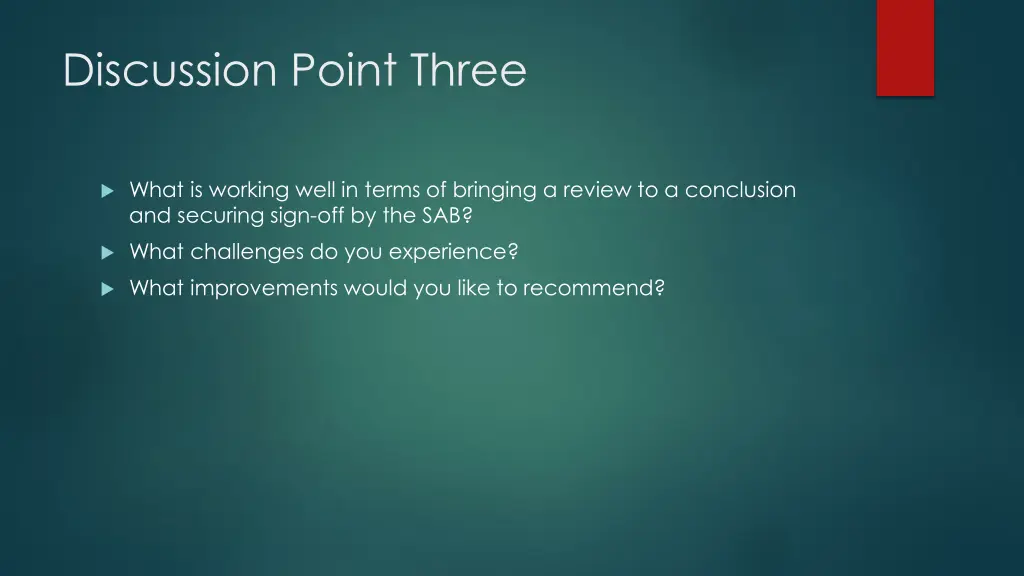 discussion point three