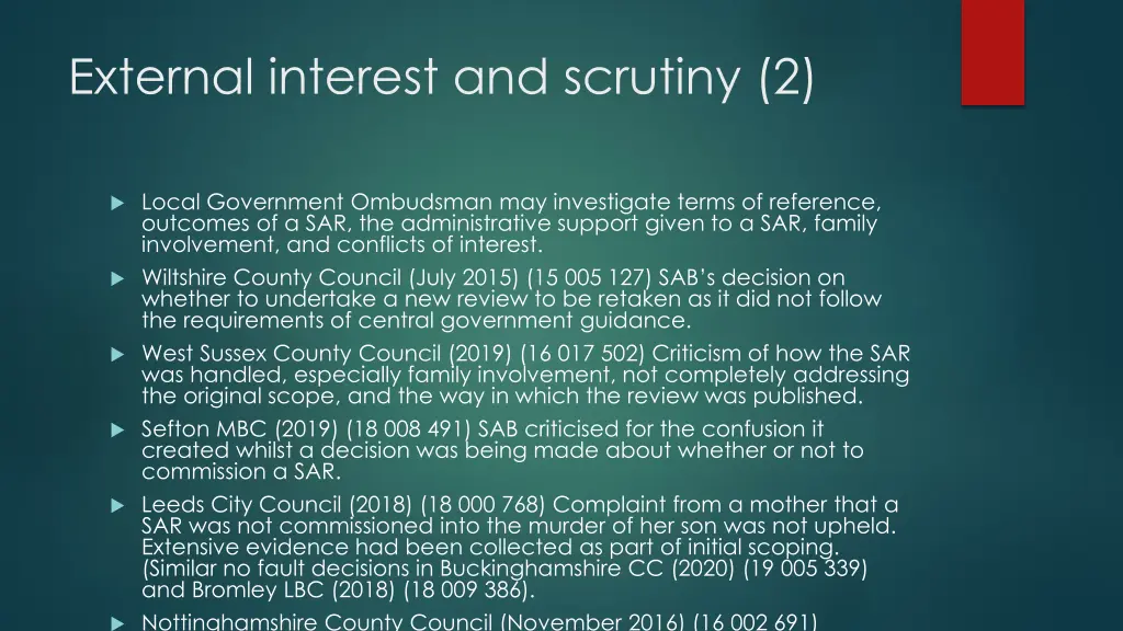 external interest and scrutiny 2