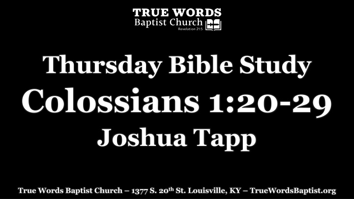 thursday bible study colossians 1 20 29 joshua
