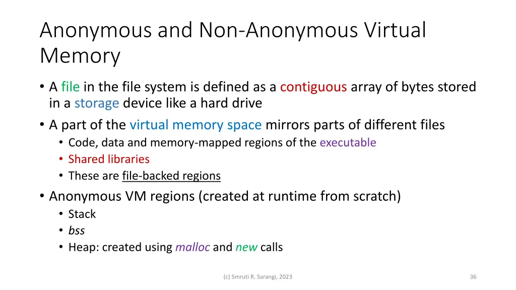 anonymous and non anonymous virtual memory