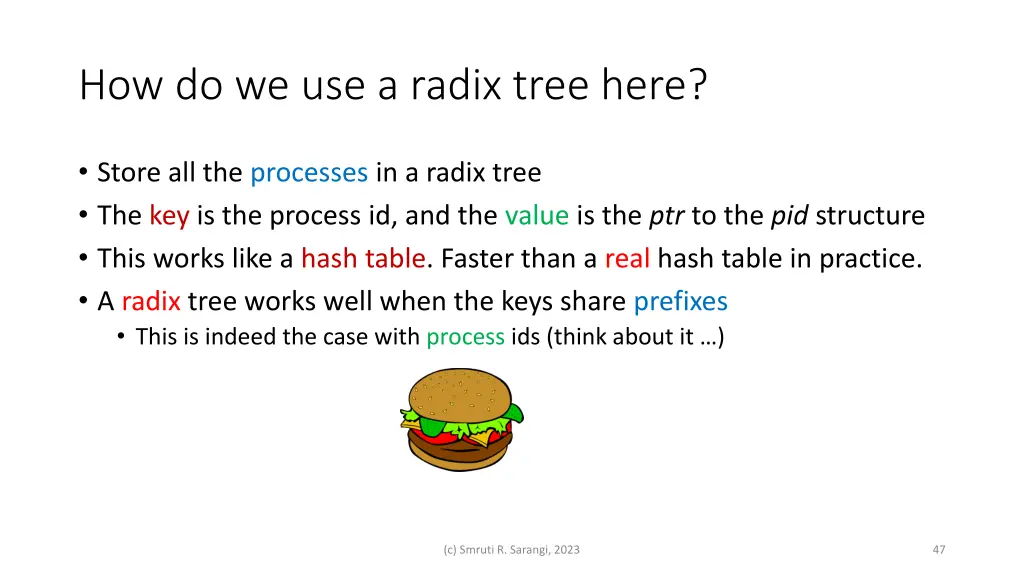 how do we use a radix tree here