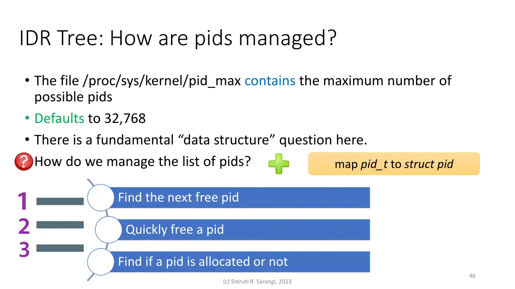 idr tree how are pids managed
