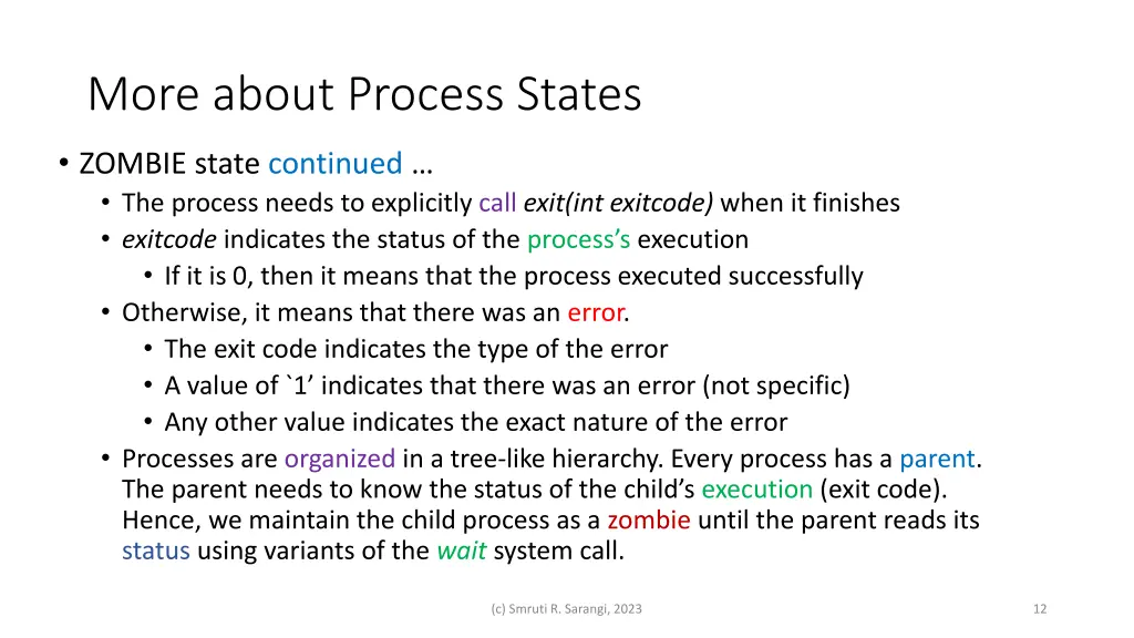 more about process states