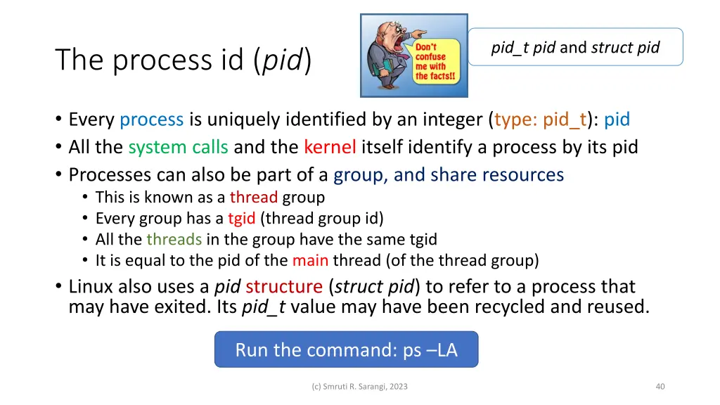 pid t pid and struct pid