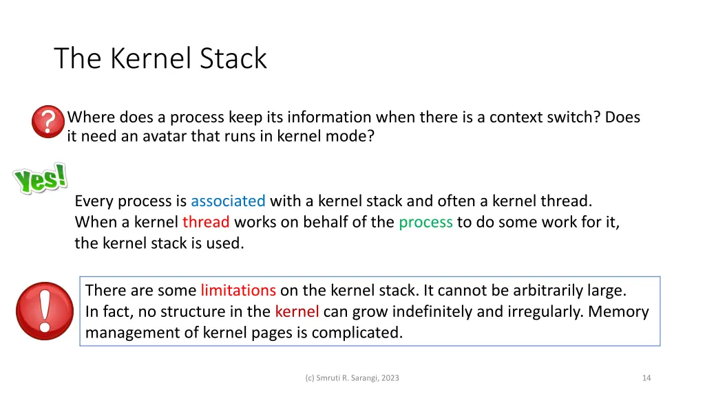 the kernel stack