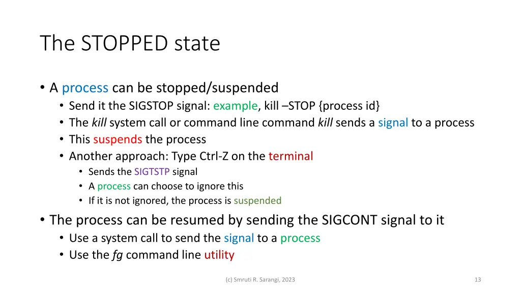 the stopped state
