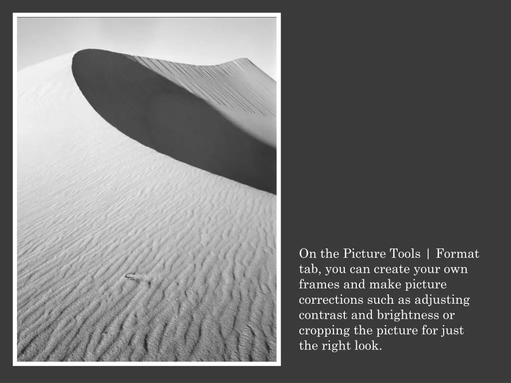 on the picture tools format tab you can create