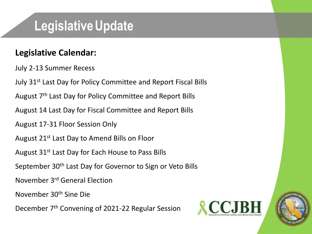 legislative update