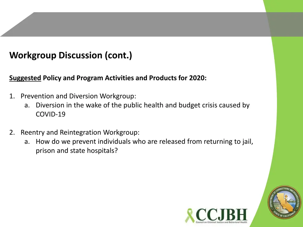workgroup discussion cont 2