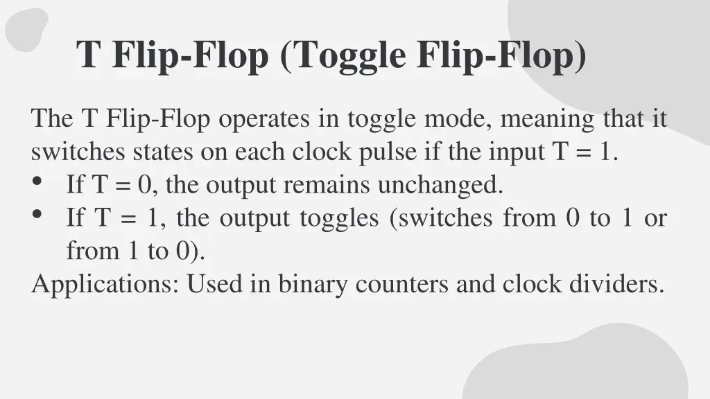 t flip flop toggle flip flop