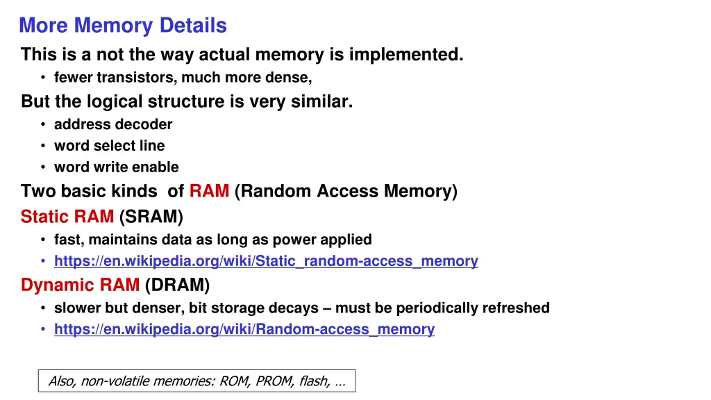 more memory details this is a not the way actual