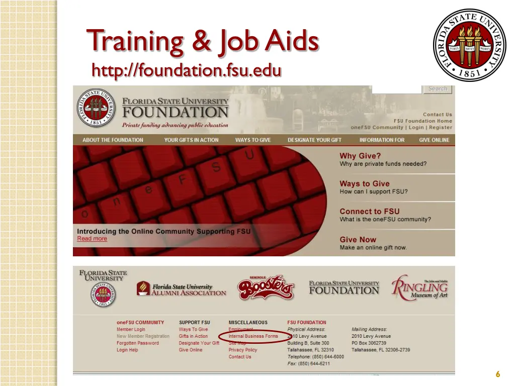 training job aids http foundation fsu edu