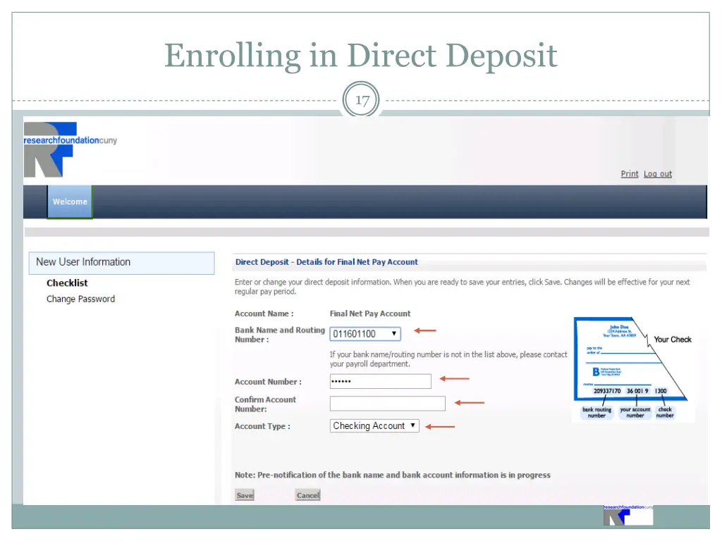 enrolling in direct deposit 4