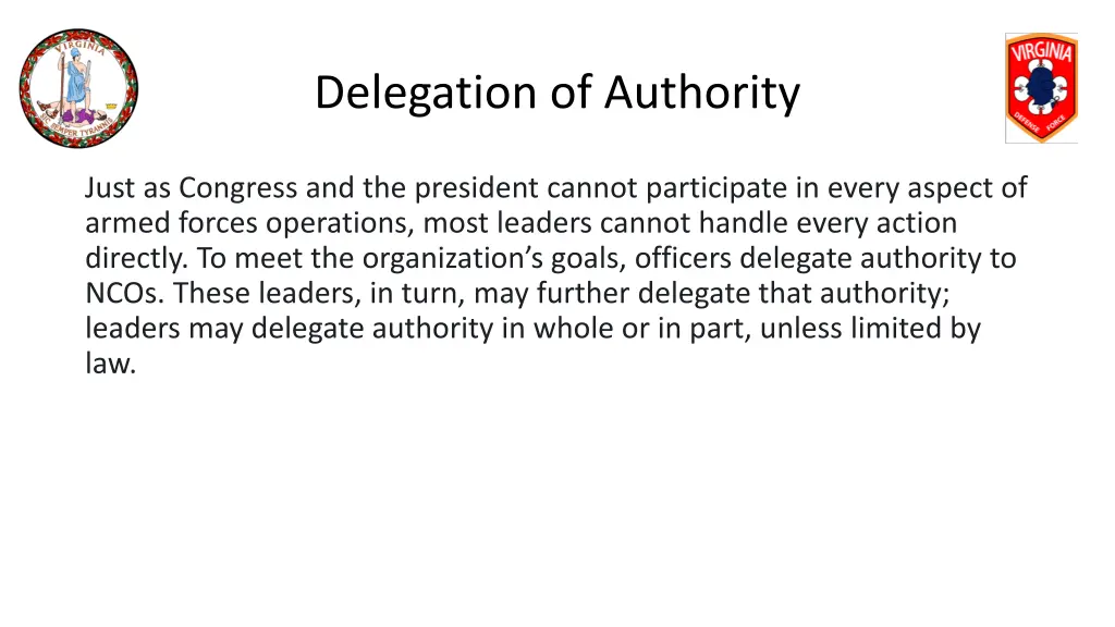 delegation of authority