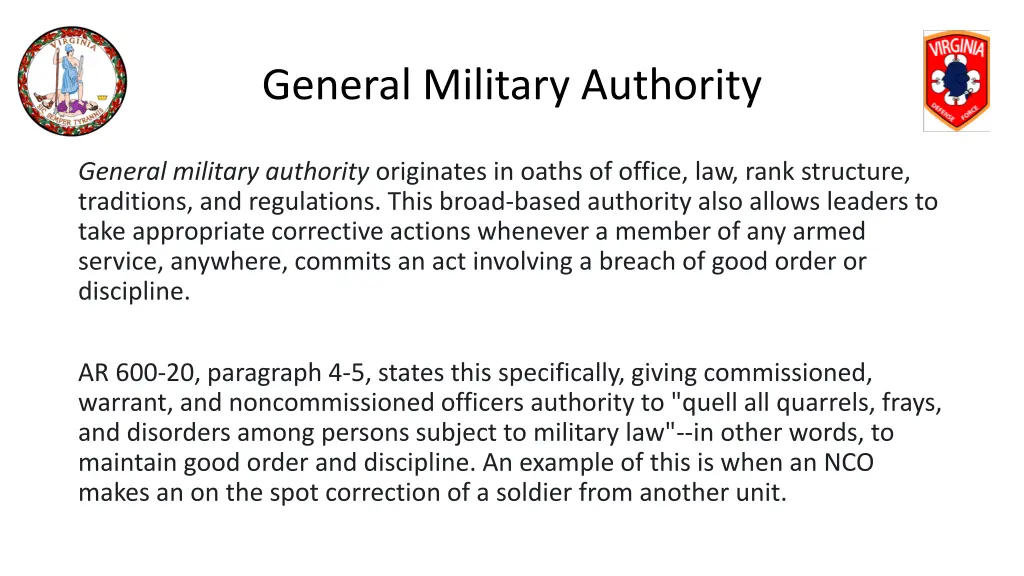 general military authority