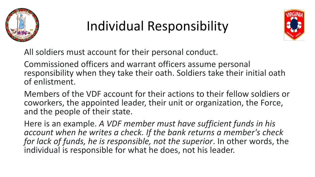 individual responsibility