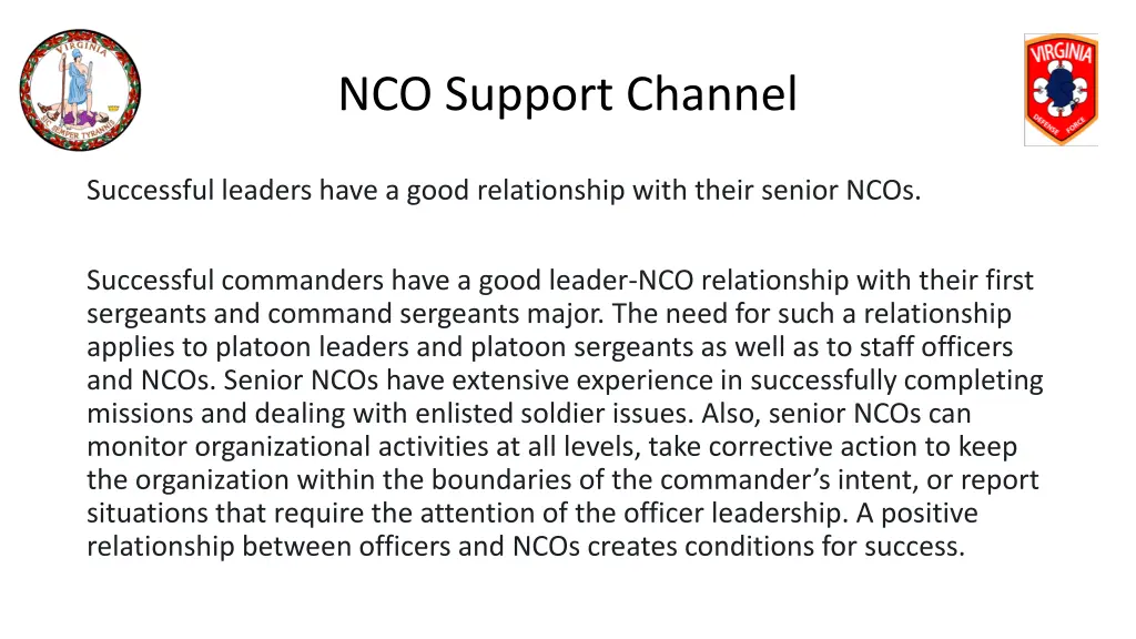 nco support channel 1