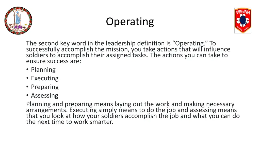 operating