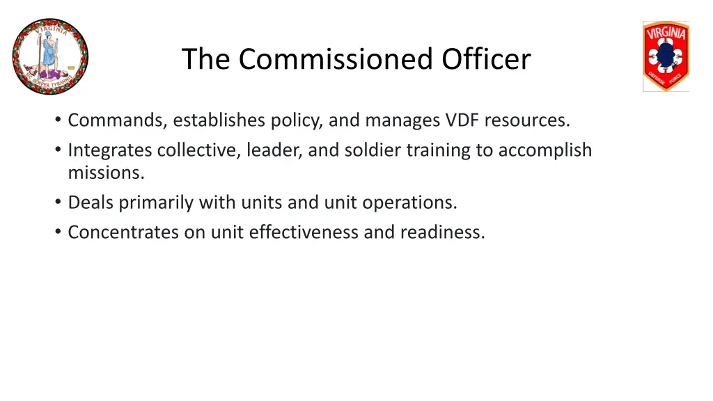 the commissioned officer