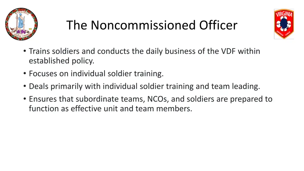 the noncommissioned officer
