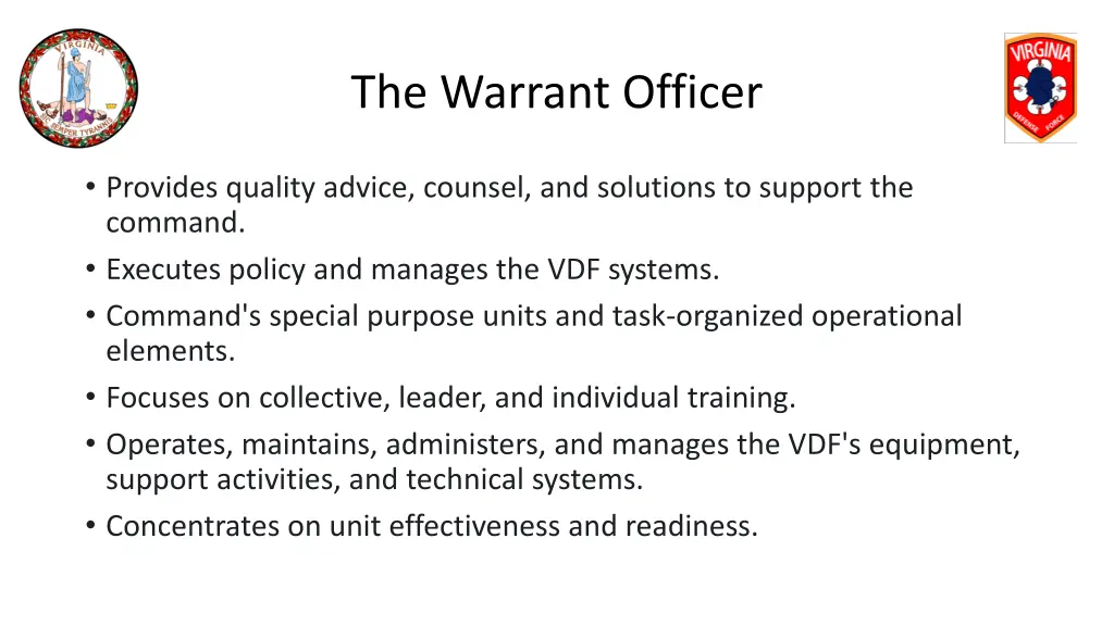the warrant officer