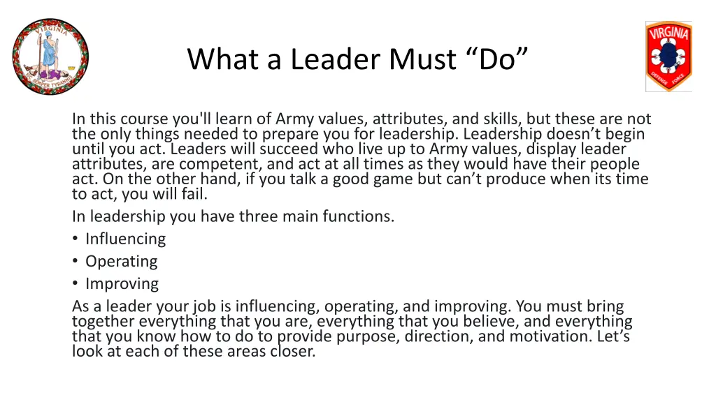 what a leader must do