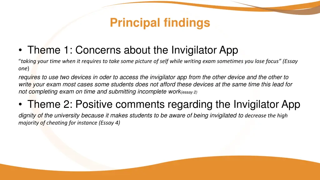 principal findings