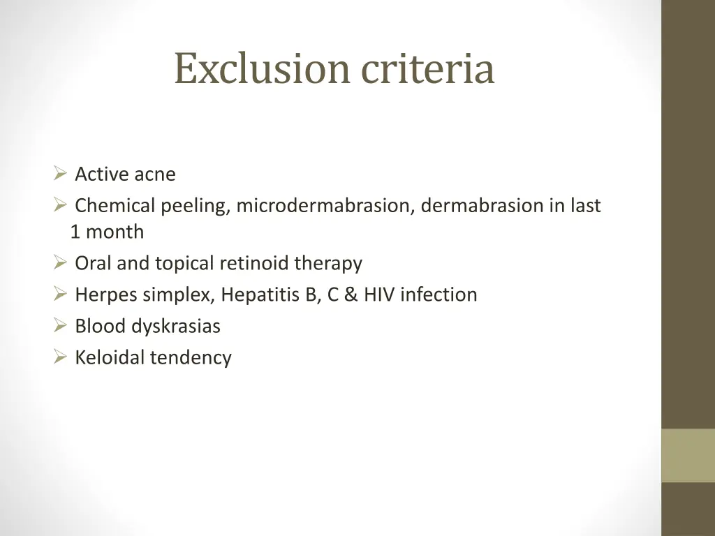 exclusion criteria