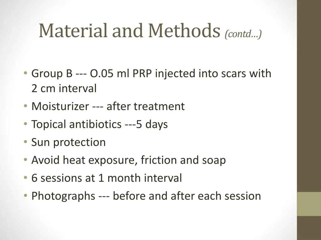 material and methods contd 1